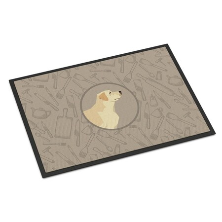 Carolines Treasures 18 x 27 in. Labrador Retriever in the Kitchen Indoor or Outdoor Mat CK2196MAT